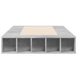 Berkfield Home Bed Frame without Mattress Concrete Grey 90x190 cm Single - thumbnail 4