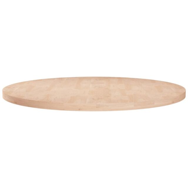 Berkfield Home Round Table Top Ø60x2, 5 cm Untreated Solid Wood Oak in Brown - image 1