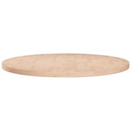 Berkfield Home Round Table Top Ã˜60x2, 5 cm Untreated Solid Wood Oak in Brown