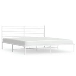 Berkfield Home Metal Bed Frame with Headboard White 180x200 cm Super King - thumbnail 1