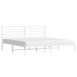 Berkfield Home Metal Bed Frame with Headboard White 180x200 cm Super King - thumbnail 5