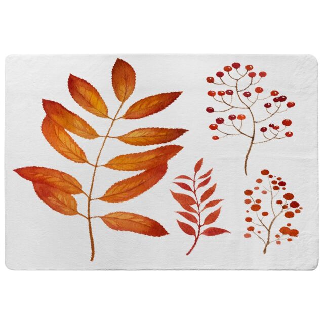 Benjamin Tate Design Orange Autumn Leaves Rug in Natural - Size: Large - image 1