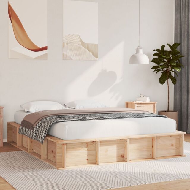 Berkfield Home Bed Frame with Lift-Up Storage - 150 x 200 cm, Solid Pine in Brown - Size: 150 x 200 cm - image 1