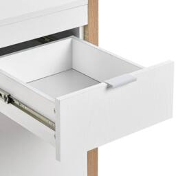 Wyld and Coco White Minimalist Desk 110 x 50 cm with Drawer and Hidden Cabinet - thumbnail 8