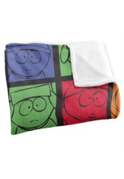 South Park Character Tiles Silky Touch Super Soft Throw Blanket 152 X 127 cm in White - thumbnail 3