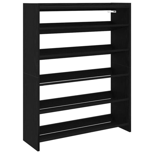 Berkfield Home Shoe Rack Black 80x25x100 cm Engineered Wood - Size: 80 x 25 x 100 cm - image 1
