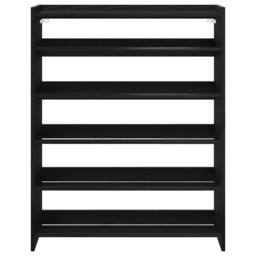 Berkfield Home Shoe Rack Black 80x25x100 cm Engineered Wood - Size: 80 x 25 x 100 cm - thumbnail 4