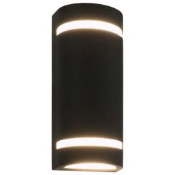Berkfield Home Outdoor Wall Lights 2 pcs 35 W Black Half-round - thumbnail 2