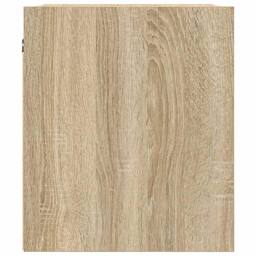 Berkfield Home Wall-Mounted Bedside Cabinets 2 pcs Sonoma Oak 38x34x40 cm in Tan - Size: 38 x 34 x 40 cm - thumbnail 8