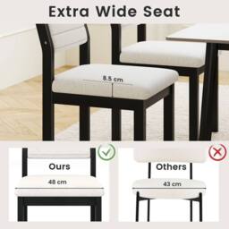 FORGEVIO 2 Pcs Armless Side Chairs Imitation Lamb Fleece Home in White - thumbnail 6
