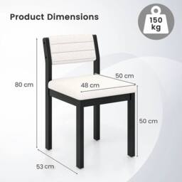 FORGEVIO 2 Pcs Armless Side Chairs Imitation Lamb Fleece Home in White - thumbnail 2
