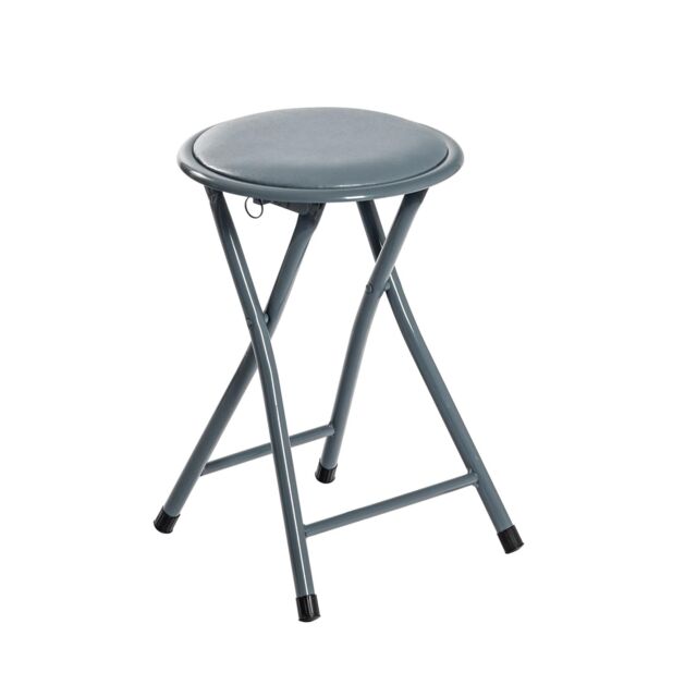 Harbour Housewares Padded Folding Stool in Grey - image 1