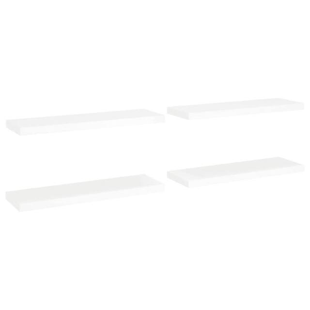 Berkfield Home Floating Wall Shelves 4 pcs White 80x23.5x3.8 cm MDF - image 1