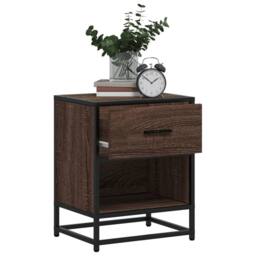 Berkfield Home Decorative Bedside Cabinet Brown Oak 40x31x50 cm Engineered Wood - Size: 40 x 31 x 50 cm - thumbnail 4