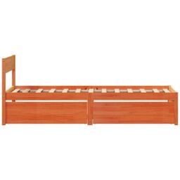 Berkfield Home Bed Frame without Mattress Wax Brown 100x200 cm Solid Wood Pine - thumbnail 5