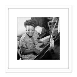 Artery8 Gottleib Portrait Jazz Pianist Mary Lou Williams 1946 Photo 8X8 Inch Square Wooden Framed Wall Art Print Picture with Mount in White - thumbnail 1