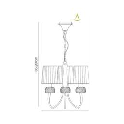 Netlighting Loewe Ceiling Pendant 3 Light E14 Polished Chrome with White Shades in Silver - thumbnail 2
