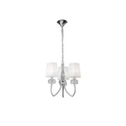 Netlighting Loewe Ceiling Pendant 3 Light E14 Polished Chrome with White Shades in Silver