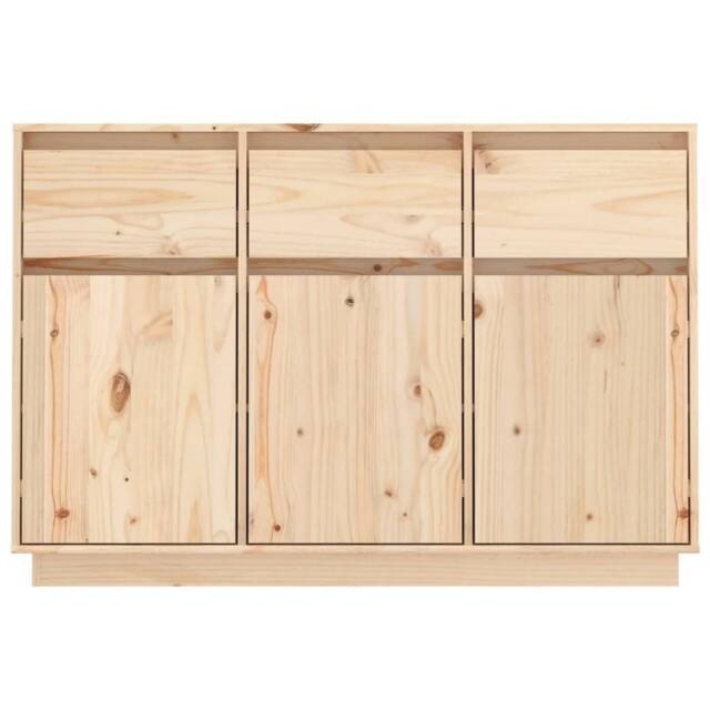 Berkfield Home Sideboard 110x34x75 cm Solid Wood Pine in Light Tan - Size: 110 x 34 x 75 cm - image 1