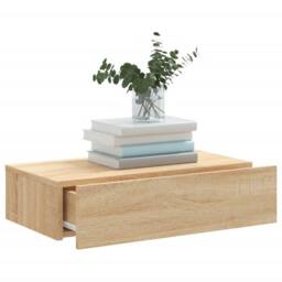 Berkfield Home TV Cabinet with LED Lights Sonoma Oak 60x35x15.5 cm in Light Brown - thumbnail 5