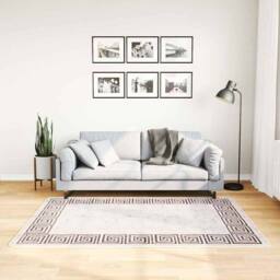 Berkfield Home Rug Washable 120x180 cm Light Beige Anti Slip - Size: 100 cm diameter - thumbnail 2