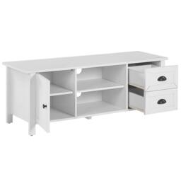 Wyld and Coco White TV Stand up to 54 inch - Rustic Cabinet with Drawers - thumbnail 4