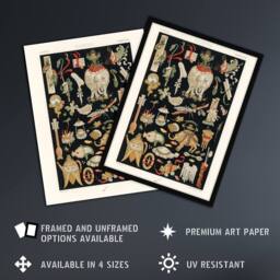 Artery8 Chinese Ornamental Objects Racinet Vintage Framed Wall Art Print in Black - Size: A4 - thumbnail 2