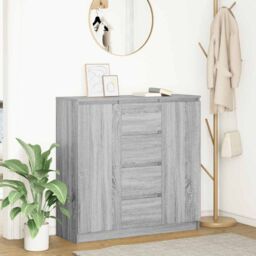 Berkfield Home Sideboard with Drawers Grey Sonoma 100.5x35x98.5 cm Engineered Wood - thumbnail 1