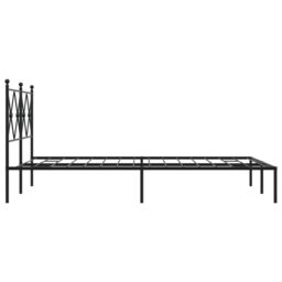 Berkfield Home Metal Bed Frame without Mattress with Headboard Black 120x200cm - Size: Small Double - thumbnail 5