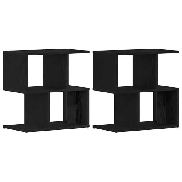 Berkfield Home Bedside Cabinet 2 pcs Black Oak 50x30x51, 5 cm Engineered Wood - image 1