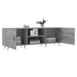 Berkfield Home TV Cabinet Grey Sonoma 150x30x50 cm Engineered Wood - Size: 150 x 30 x 50 cm - thumbnail 4