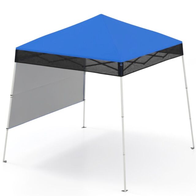 Costway Pop up Canopy Tent Easy Setup Folding Gazebo Shelter w/ 1 Sidewall in Blue - image 1