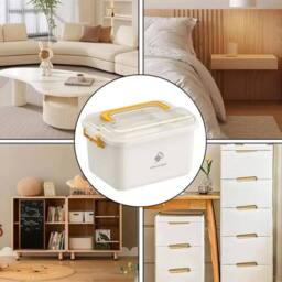 EONLION (yellow) Medicine Storage Box Portable in White - Size: 500mm - thumbnail 3
