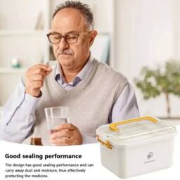EONLION (yellow) Medicine Storage Box Portable in White - Size: 500mm - thumbnail 4