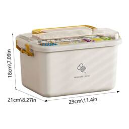 EONLION (yellow) Medicine Storage Box Portable in White - Size: 500mm - thumbnail 2