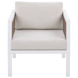 Wyld and Coco 5 Seater Outdoor Corner Sofa White Cushions Brown Aluminium All - thumbnail 5