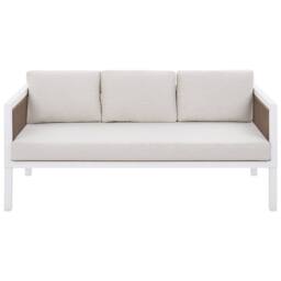 Wyld and Coco 5 Seater Outdoor Corner Sofa White Cushions Brown Aluminium All - thumbnail 7