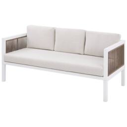 Wyld and Coco 5 Seater Outdoor Corner Sofa White Cushions Brown Aluminium All - thumbnail 8