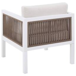 Wyld and Coco 5 Seater Outdoor Corner Sofa White Cushions Brown Aluminium All - thumbnail 6