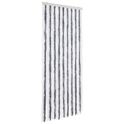 Berkfield Home Insect Curtain Grey & White 56x185 cm Chenille - thumbnail 2