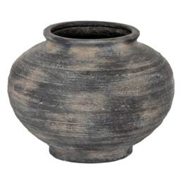Wyld Haus Bramble Dark Aged Squat Layered Ceramic Vase Black - thumbnail 2
