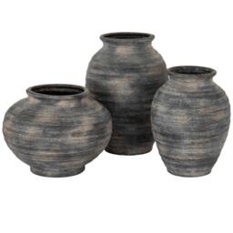 Wyld Haus Bramble Dark Aged Squat Layered Ceramic Vase Black - thumbnail 6