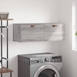 Berkfield Home Wall Cabinet Grey Sonoma 100x36.5x35 cm Engineered Wood - thumbnail 2