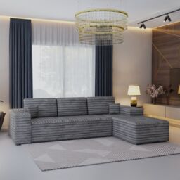 Sliding Wardrobes 4U Smart Right Corner Sofa - No Assembly Required in Grey - thumbnail 8