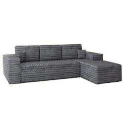 Sliding Wardrobes 4U Smart Right Corner Sofa - No Assembly Required in Grey - thumbnail 5