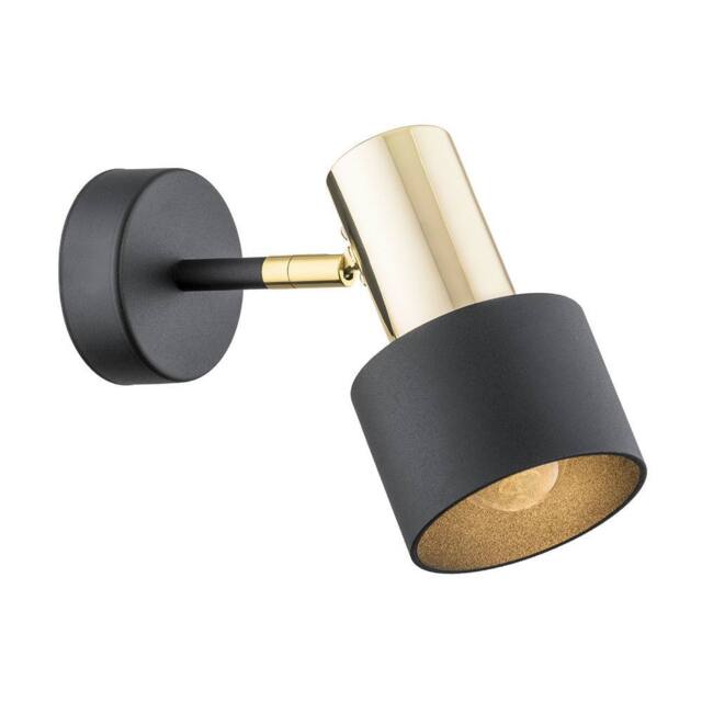 Netlighting Doria Single Spotlight Black Structure Brass Elements