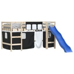 Berkfield Home Curtains for Loft Bed White & Black Polyester - thumbnail 4