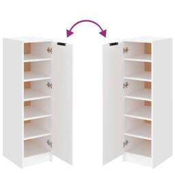 Berkfield Home Shoe Cabinet White 30x35x100 cm Engineered Wood - Size: 30 x 35 x 100 cm - thumbnail 8