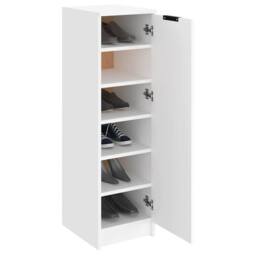 Berkfield Home Shoe Cabinet White 30x35x100 cm Engineered Wood - Size: 30 x 35 x 100 cm - thumbnail 4