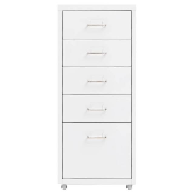 Berkfield Home Mobile File Cabinet White 28x41x69 cm Metal - Size: 28 x 41 x 69 cm - image 1
